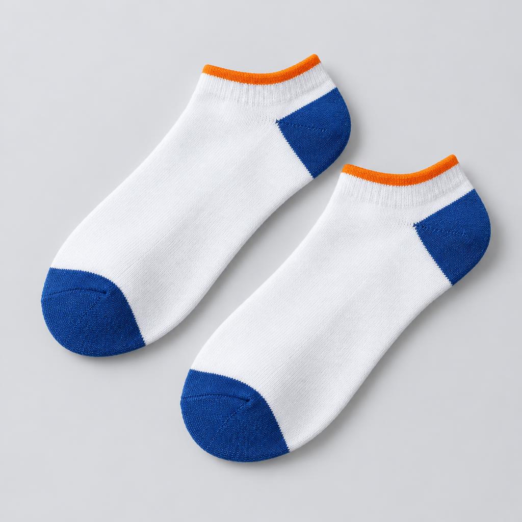 Medias Invisibles personalizadas en azul, blanco y naranja